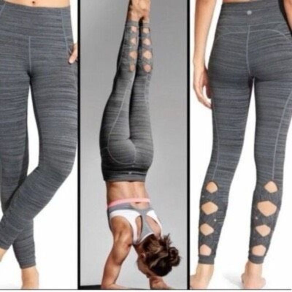 ATHLETA Women’s Gray High Rise Cutout Chaturanga Legging Size Medium Style #4574